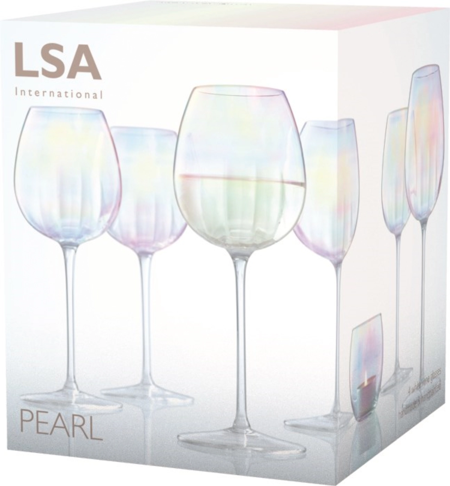 4er Set Pearl Weissweinglas 325ml - perlmutt