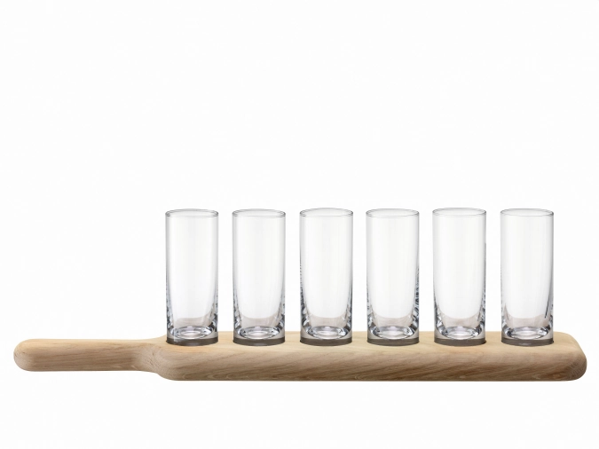 Paddle Wodka Set Unterteil aus Eiche L40cm transparent