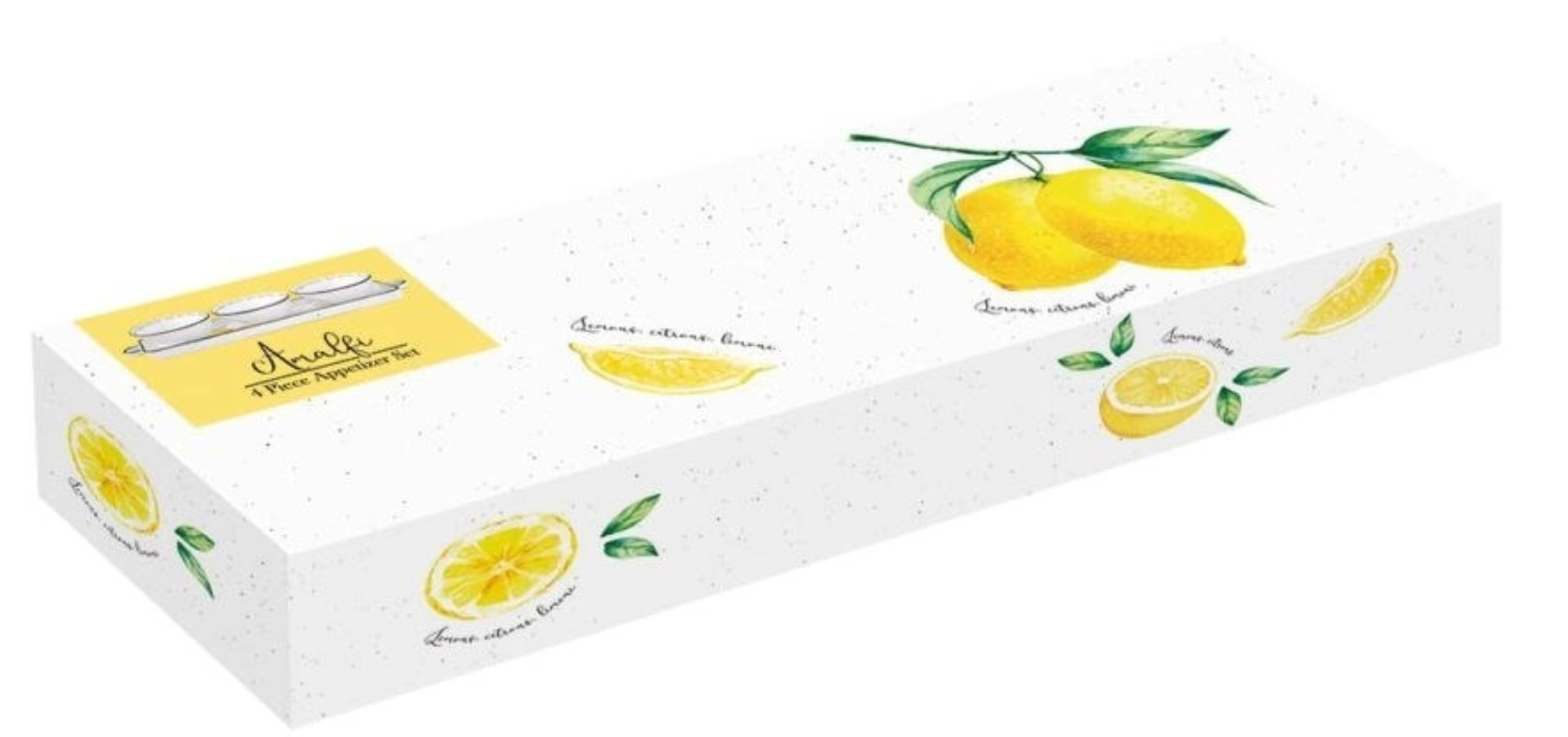 Amalfi Appetizer Set mit 3 Schalen und Tablett, 37x10cm