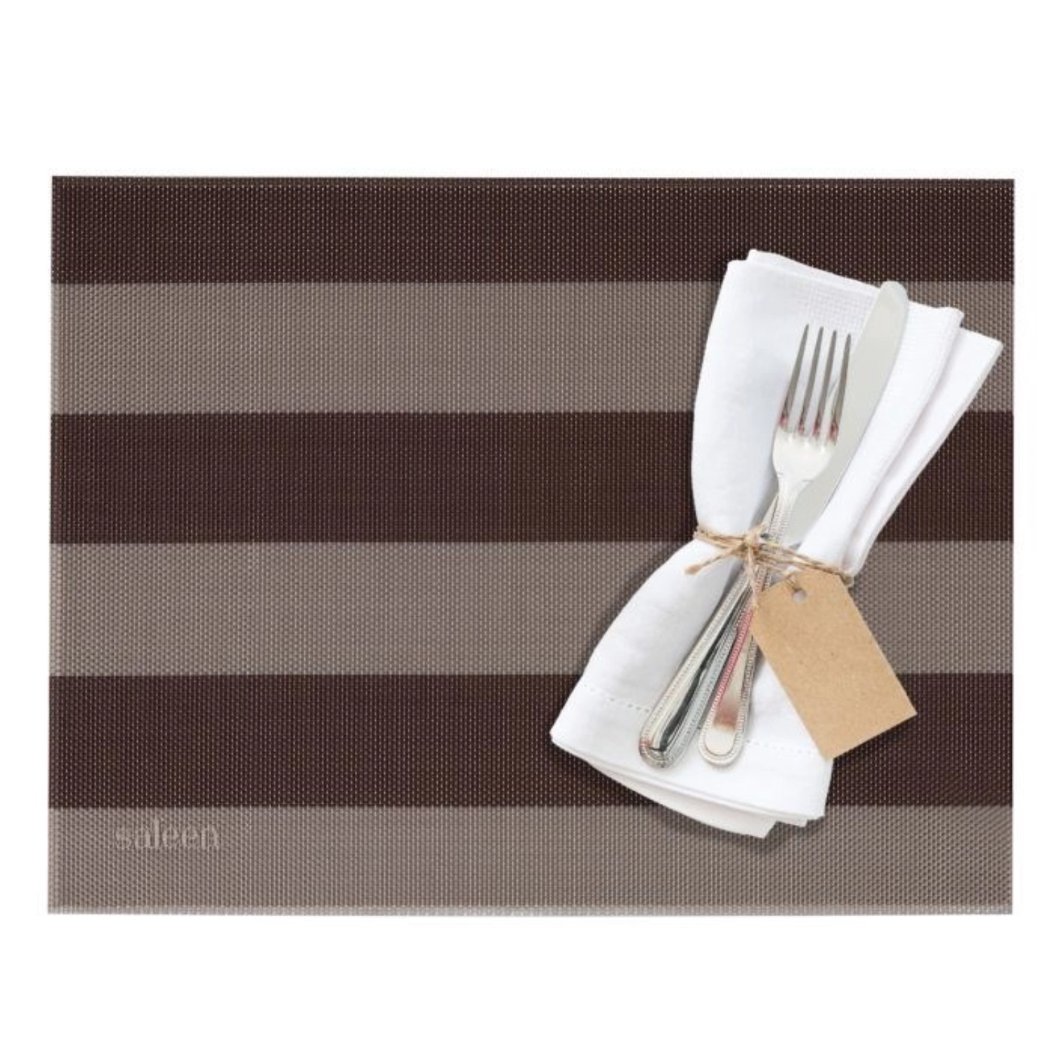 Tischset Stripes, eckig, beige, braun, 32x42cm