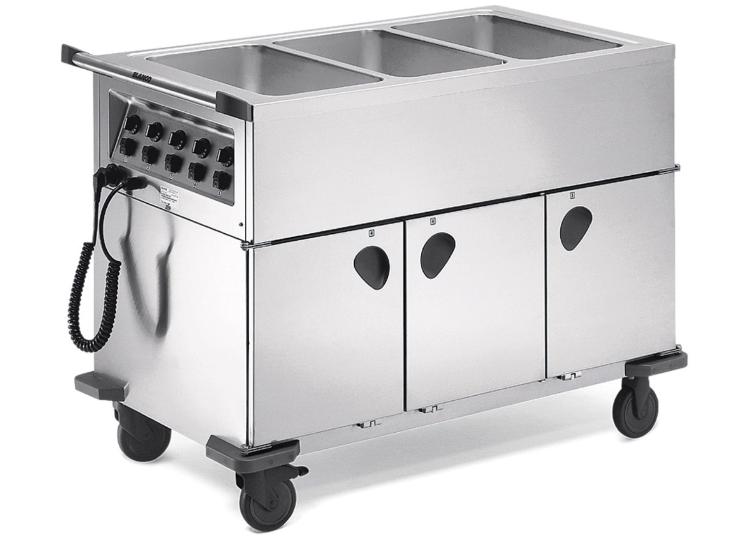 Chariot de distribution des repas SAG 3, 3 bacs individuels,