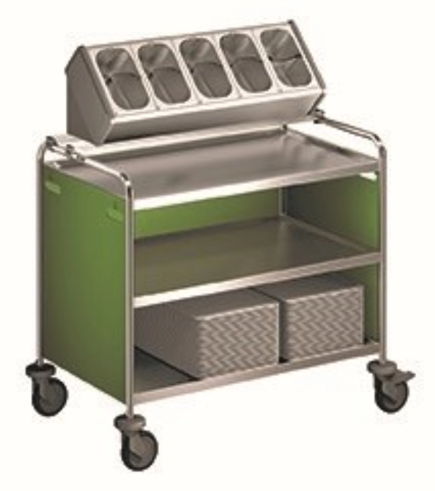 Range-couverts inox a. 5 bacs à couverts (GN 1/4-150)