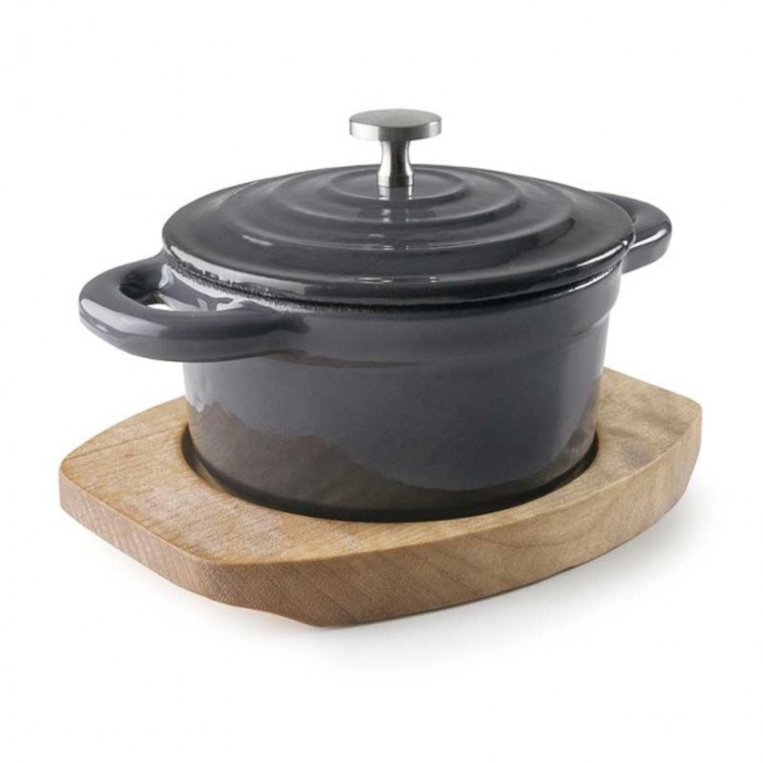 Plat rond magma a/couvercle grey d.10cm