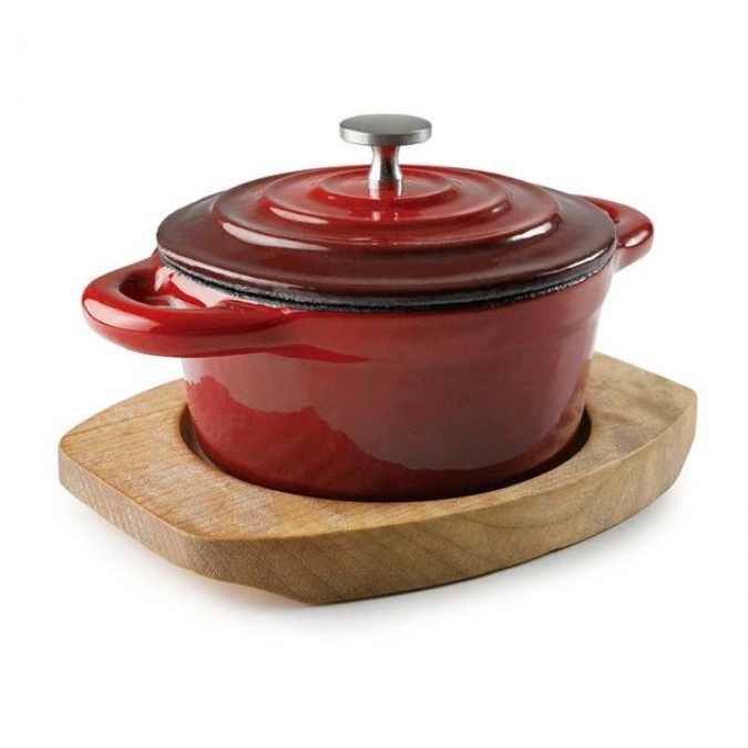 Plat rond magma a/couvercle red d.10cm