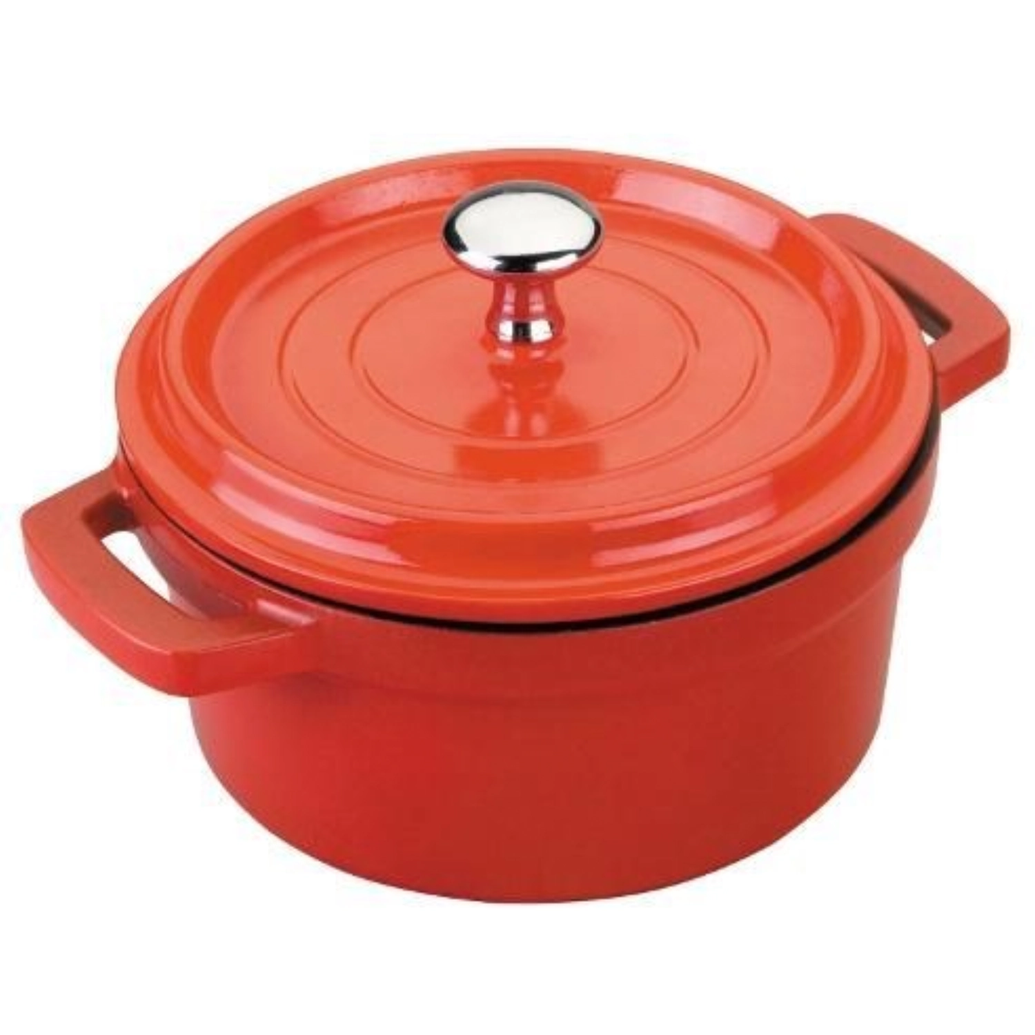 Faitout rouge en alumin. fondu d.14 cms.