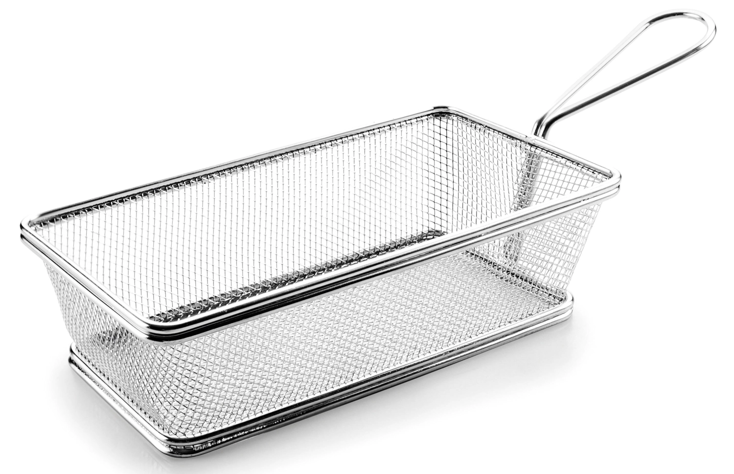 Korb rechteckig silber 21x11x6cm mit Griff