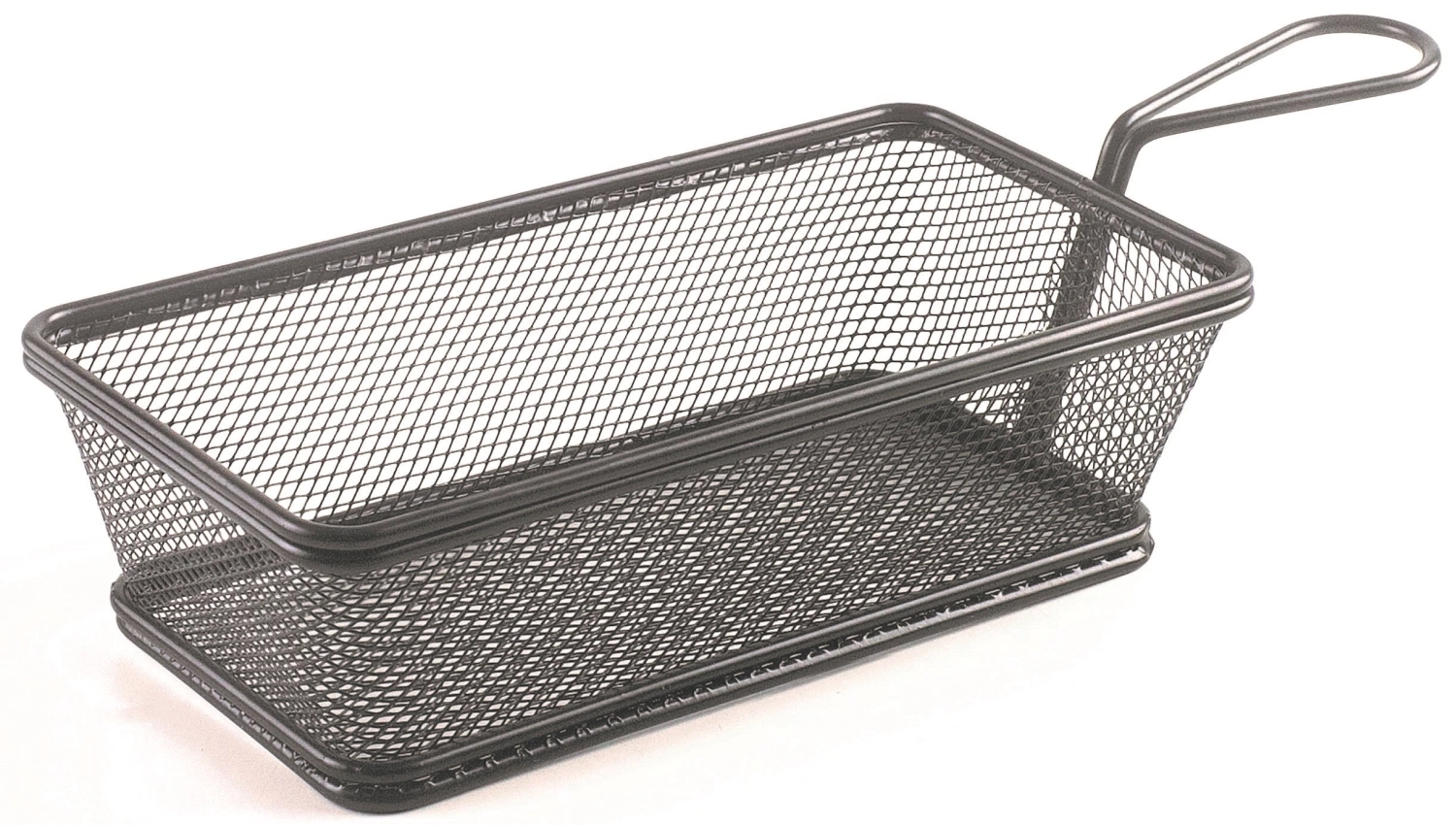 Korb rechteckig schwarz 21x11x6cm mit Griff