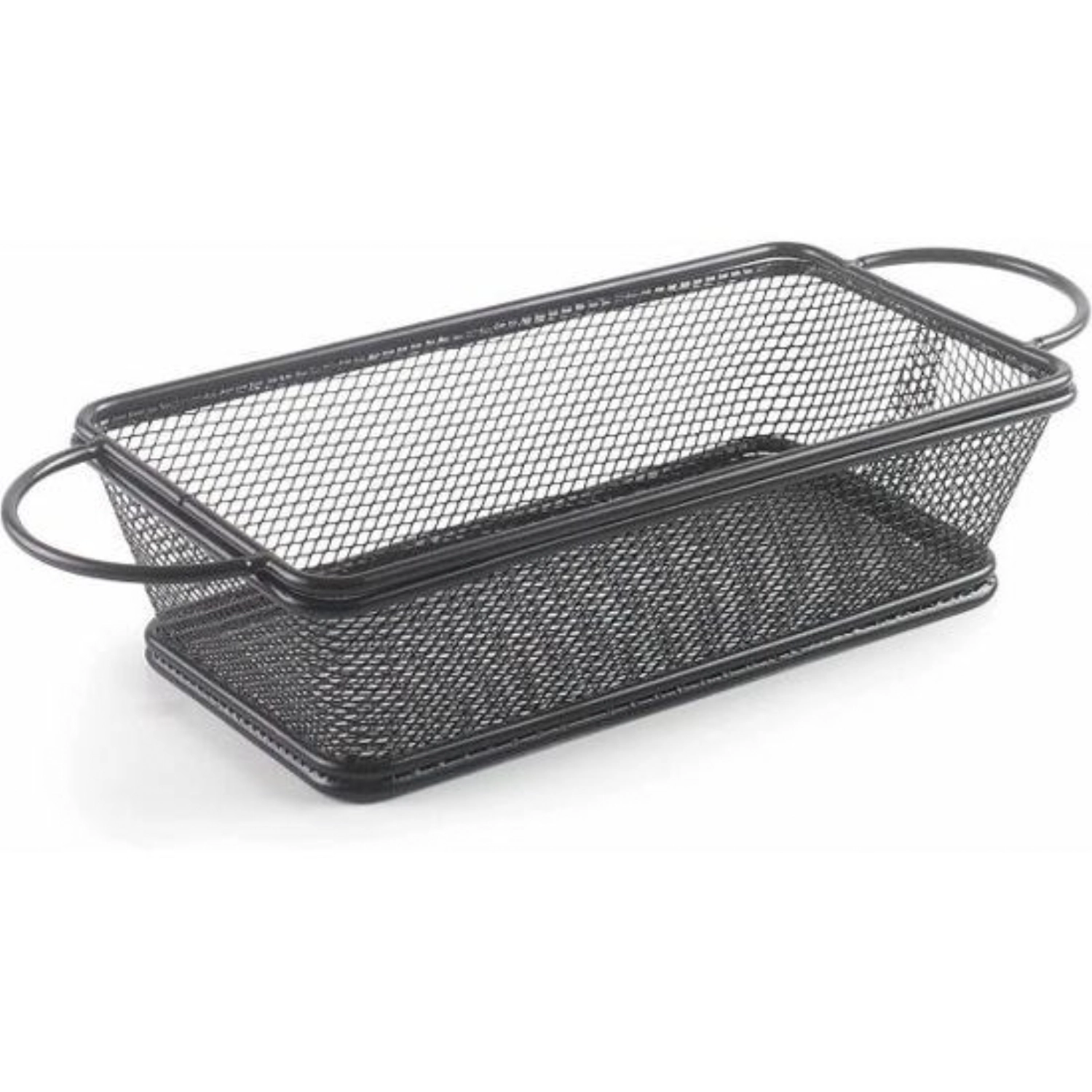 Korb rechteckig schwarz 21x11x6cm mit 2 Griffen