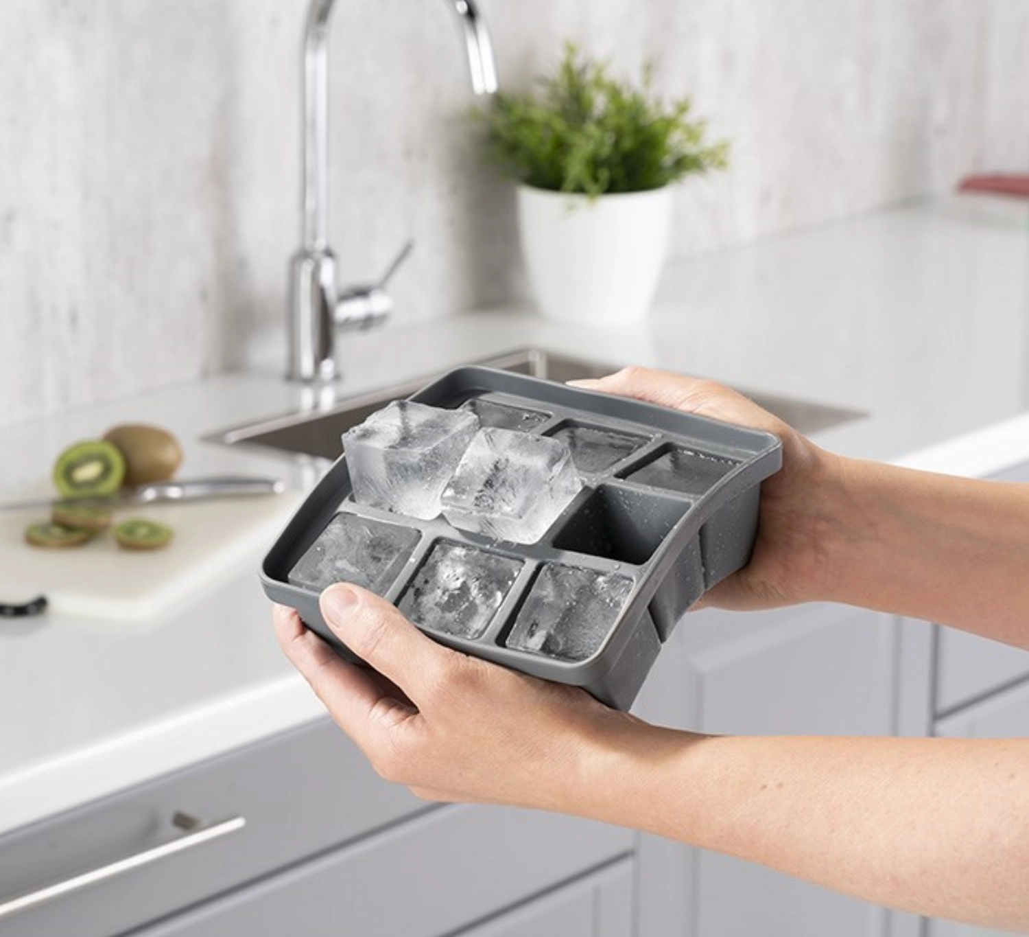 Set 2 moules glaçons silicone 15.5x15.5 cm