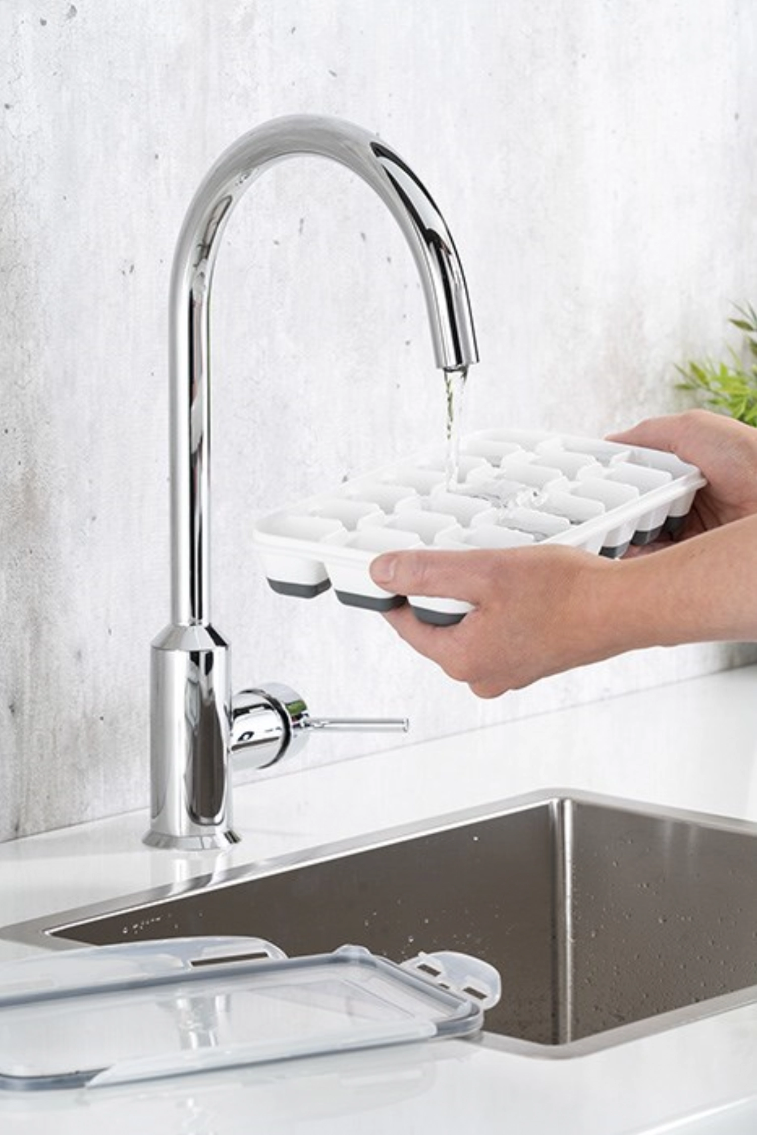 2er Set Eiswürfelform m. Deckel, 25x15cm, H4cm, PP