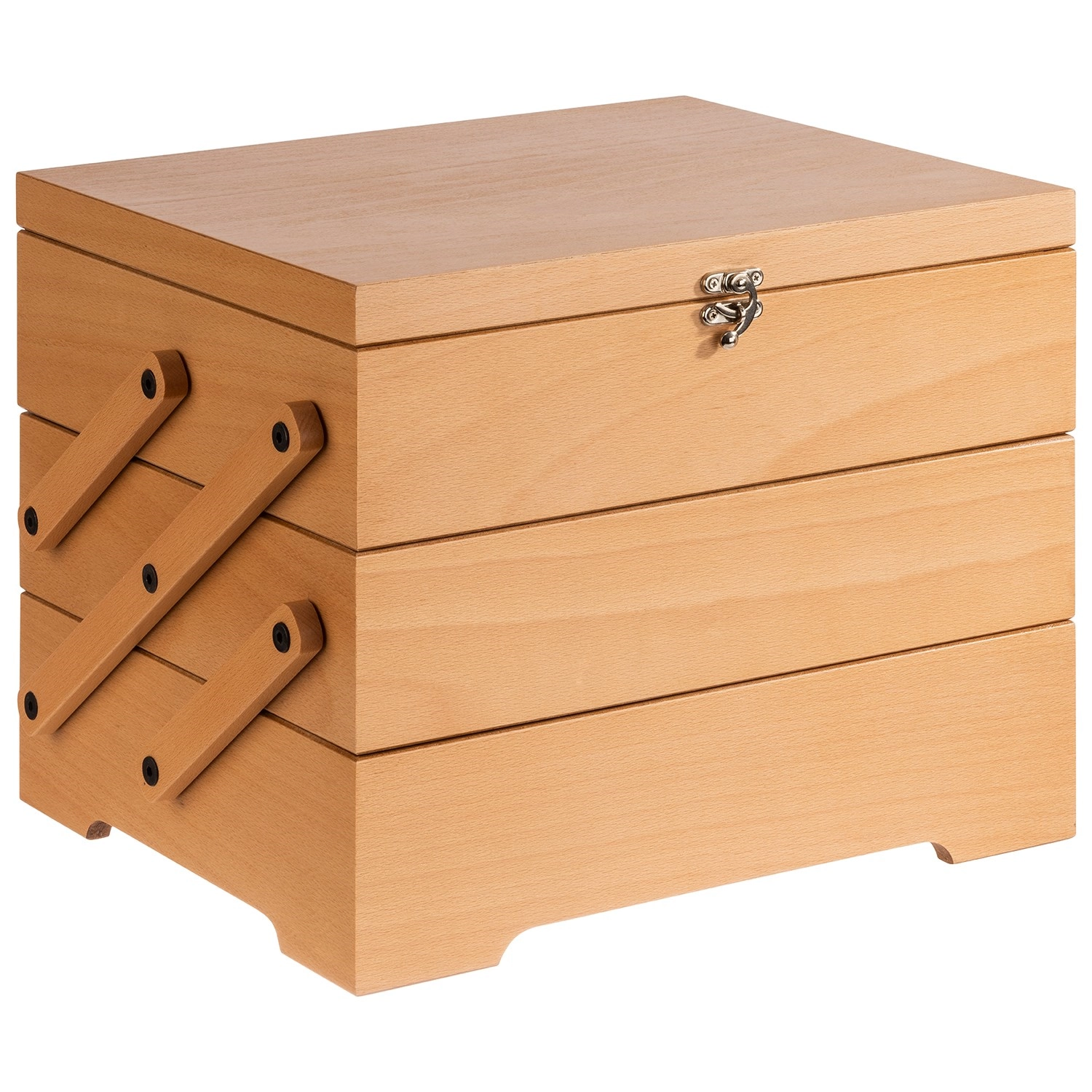 Buffet Box Sewing Basket, 37x29cm H28cm, bois de chêne