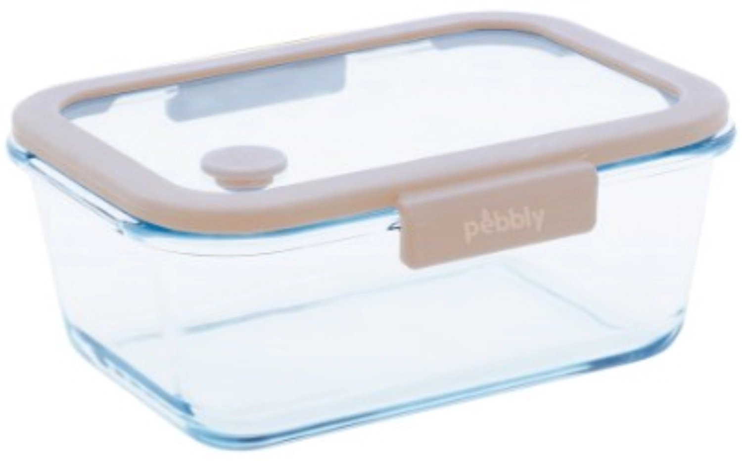 Pebbly boîte à provisions sous vide en verre 14.8x11.7x7.1cm