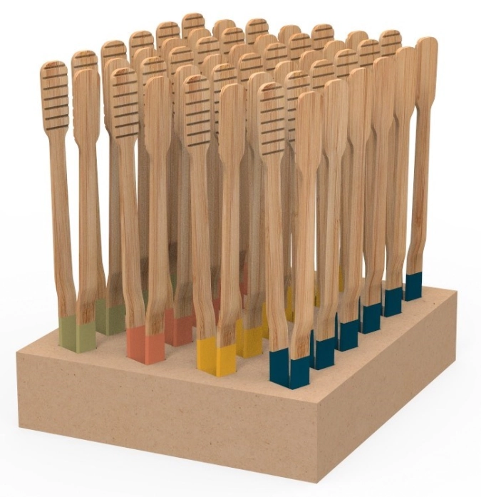 24 pcs. pebbly présentoir pinces en bambou, 24cm