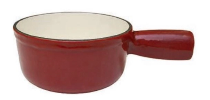 Caquelon fonte 15cm rouge/bl.