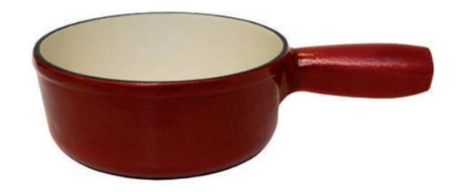 Fondue-Caquelon 17cm rot glanz, innen beige