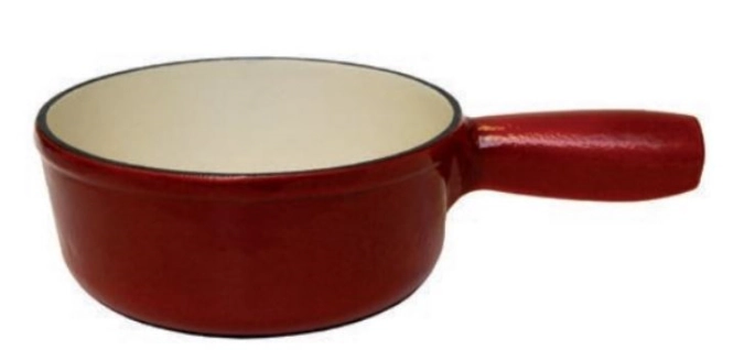 Caquelon fonte 19cm rouge/bl.