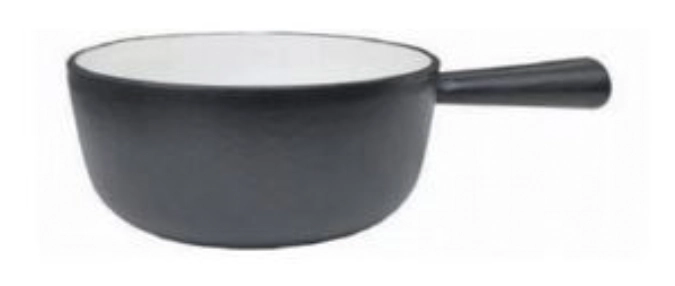 Caquelon à fondue en fonte noir/blanc 18cm