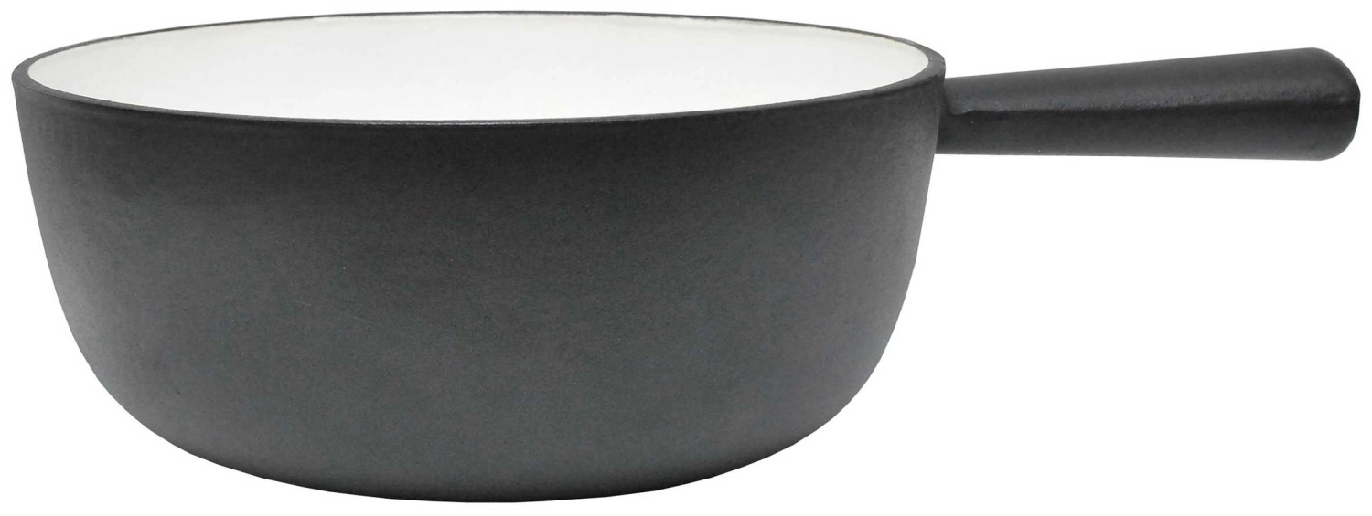Fondue-Caquelon Gusseisen schwarz/weiss 22cm