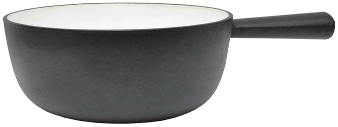 Caquelon à fondue en fonte noir/blanc 22cm