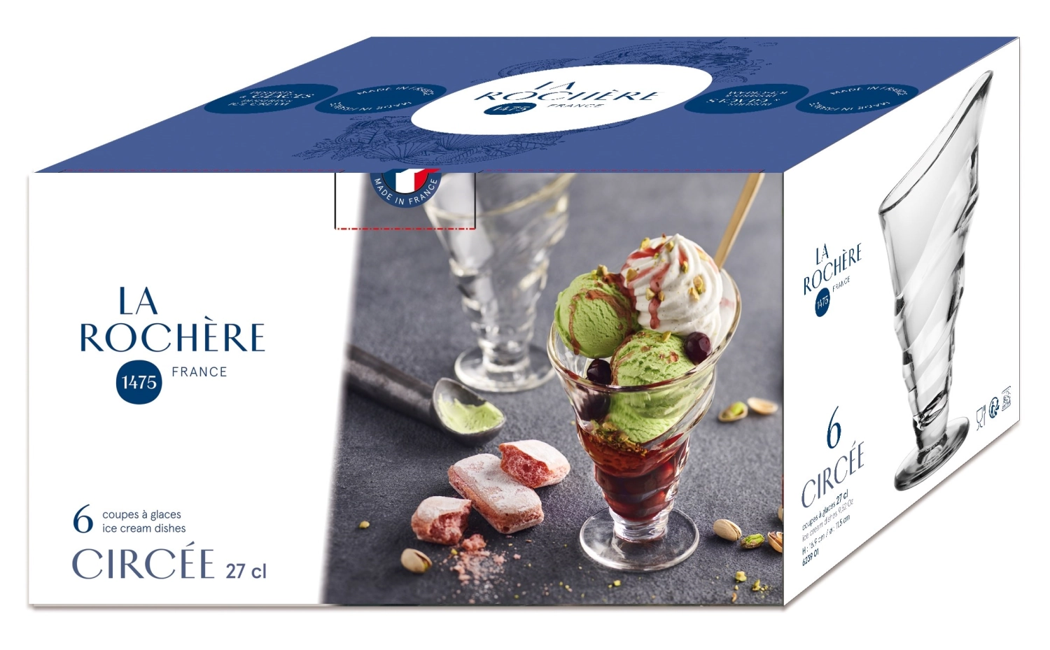 6er Set LA Rochère Circée hohe Cups, 27cl
