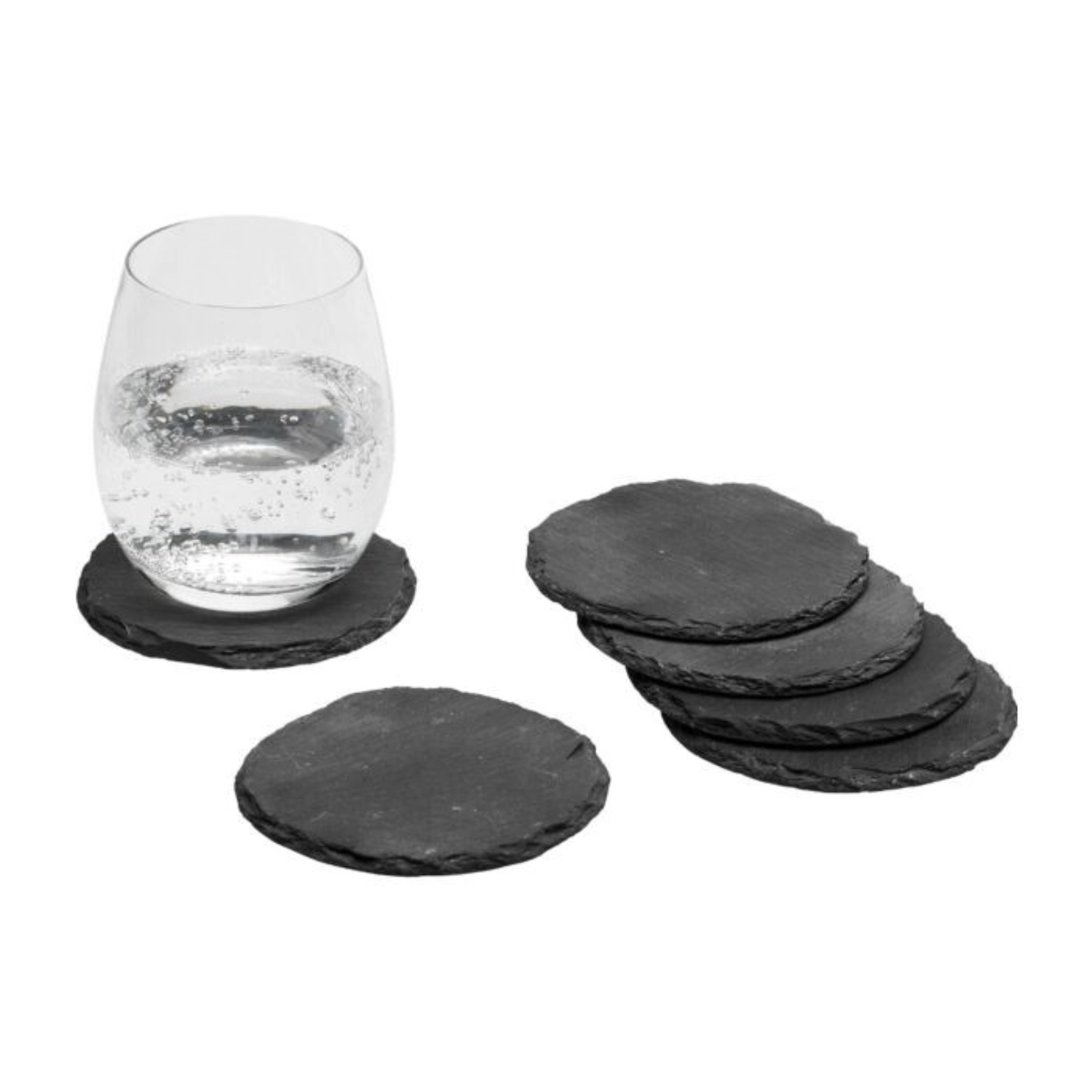 6er Set Glasuntersetzer Schiefer D10cm