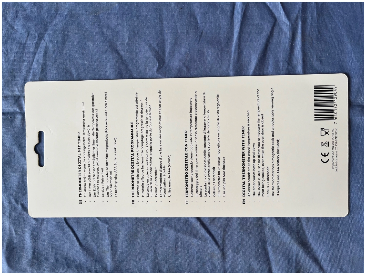 Thermometer digital mit Timer und Sonde