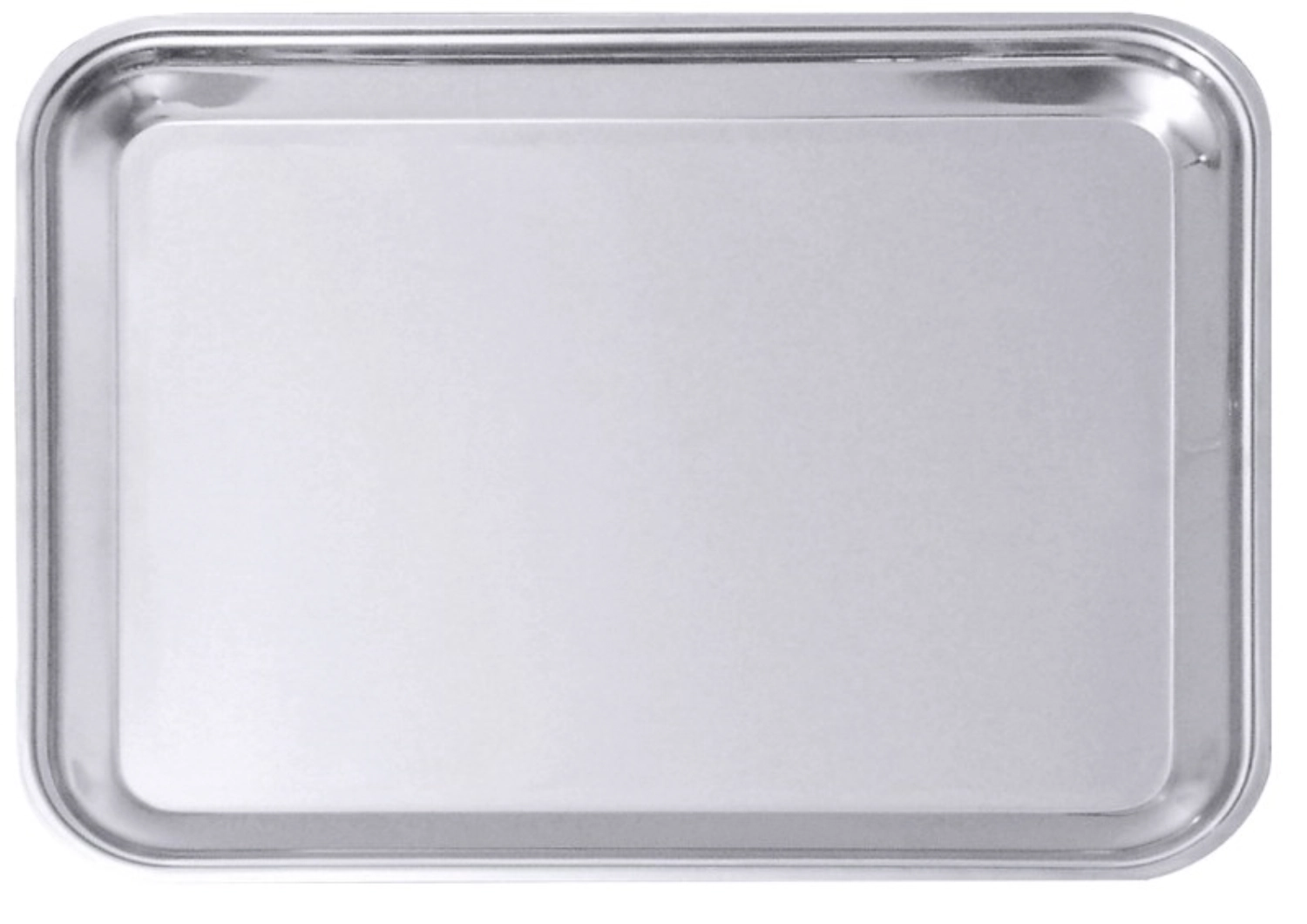 Plateau rectangulaire 37x28cm, acier inoxydable avec bord ou
