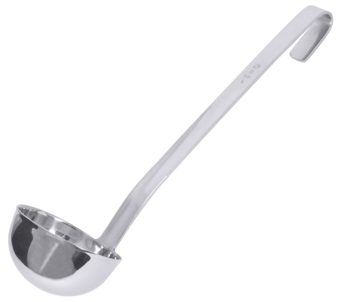 Louche courte Ø 12cm, 0.5 lt, longueur du manche 26cm