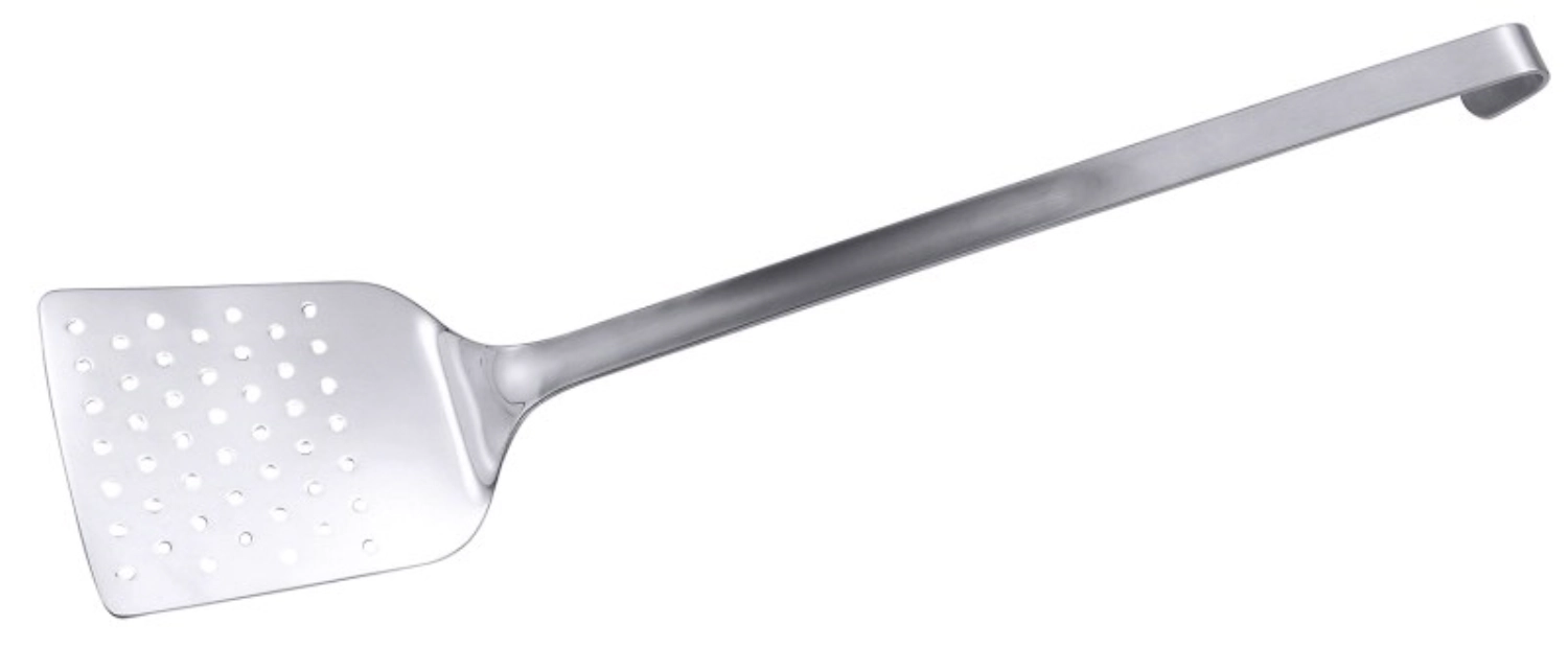 Pelle à poêle basculante perforée 9x7.5cm, longueur du manch