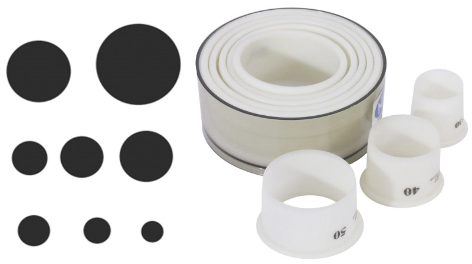 Jeu d'emporte-pièces rond, lisse