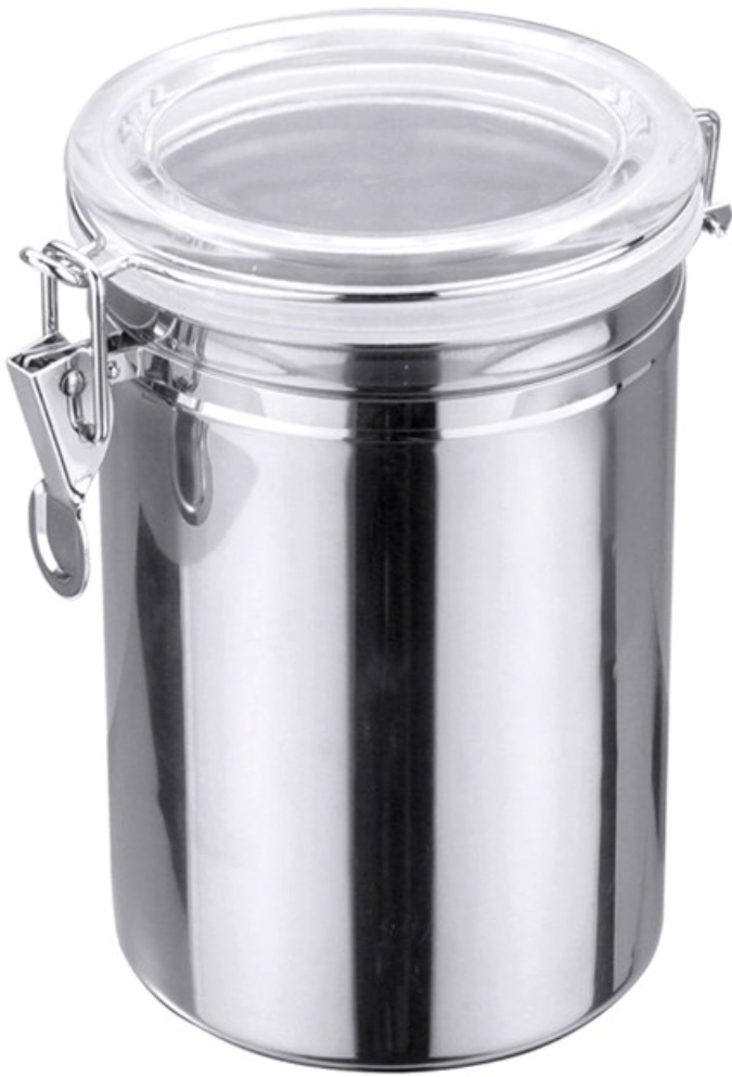 Vorratsdose 0.7 l, 18/10 Edelstahl mit Acryldeckel