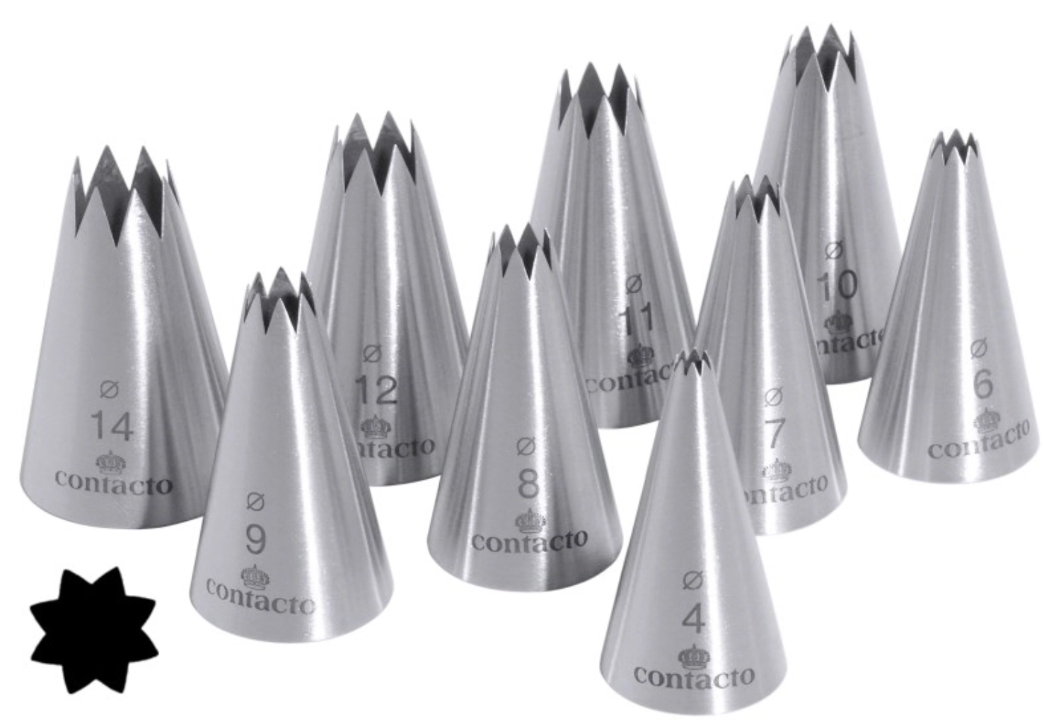 Jeu de 9 tulles en forme d'étoile