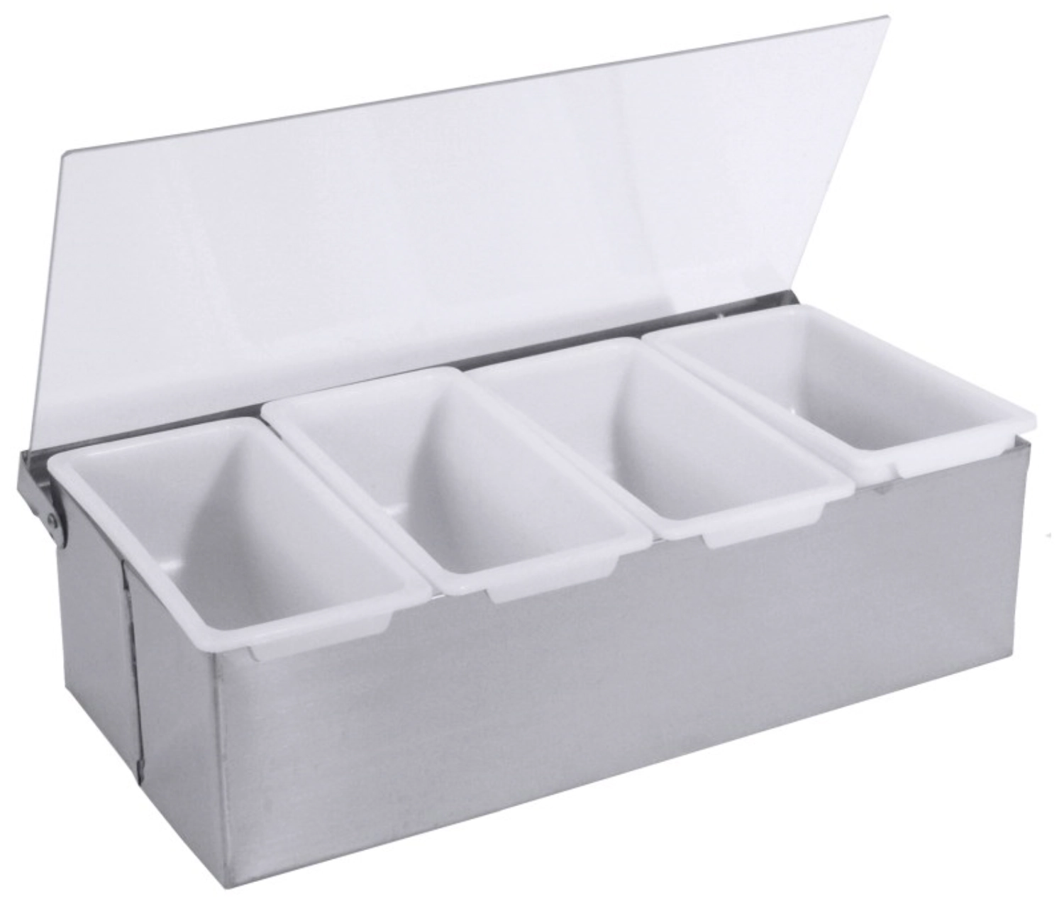 Boîte à épices en acier inoxydable avec 4 bols en plastique