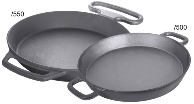 Eisenguss-Riesenpfanne mit 2 angegossenen Griffen