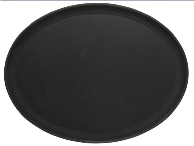 Tablett oval, rutschfest, 26,5 x 20 cm, schwarz