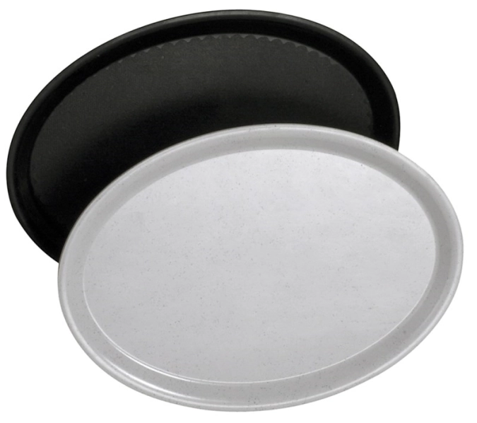 Tablett, oval, rutschfest 29x21 cm, schwarz