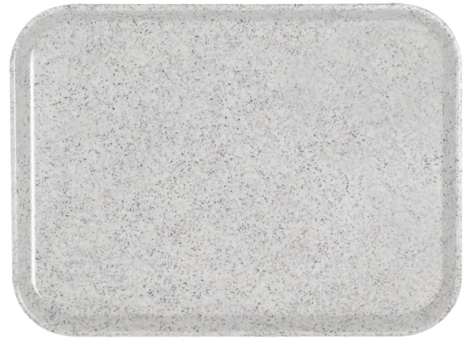Tablett Glasfaser, granitgrau, 46 cm x 36 cm