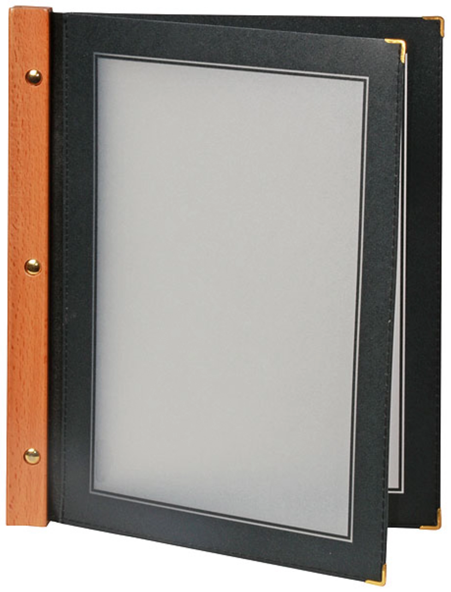 Speisekartenmappe Holz schwarz