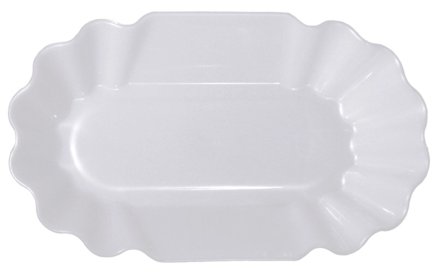 Barquette à frites blanche 19.5x11.5cm H : 3.5cm, polypropyl