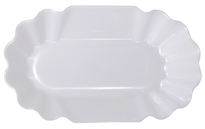 Pommesschale weiss 19.5x11.5cm H: 3.5cm, Polypropylen