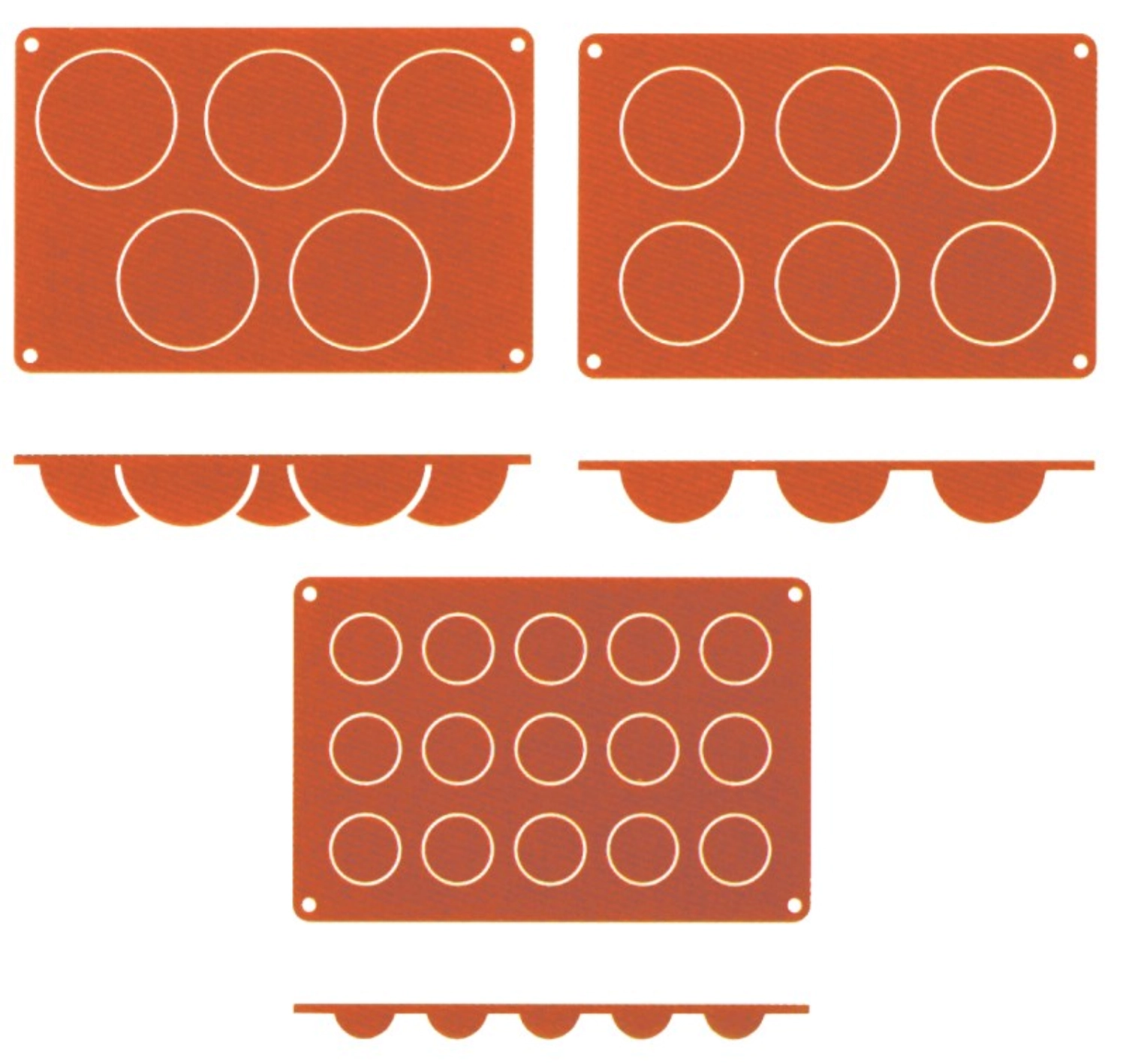 Tapis de cuisson silicone Demi-sphère a. 6 moules, 7 cm