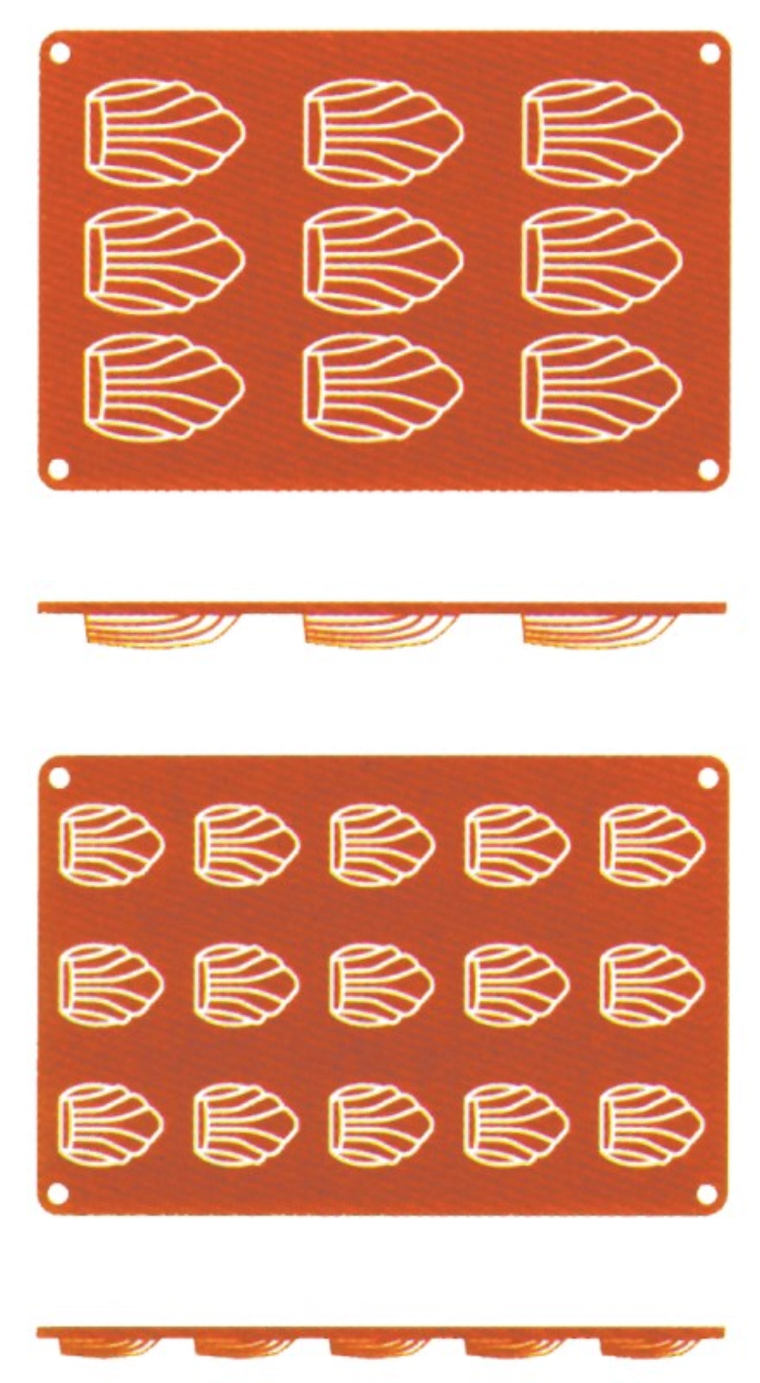 Silikon-Backmatte Madeleine, 4 cm