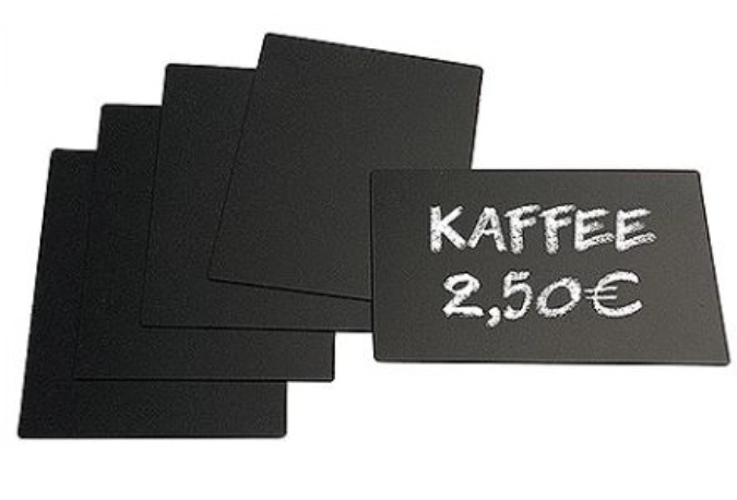 Schreibtafel, schwarz DIN A8, 20-er Set