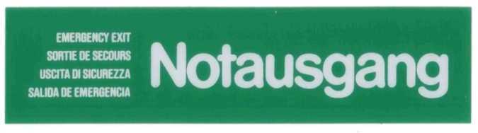 Wortschild NOTAUSGANG grün