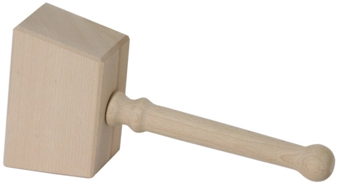Holzhammer ohne Schlaufe, 16 x 10 cm unlackiert