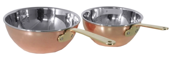 Wok 14 cm aus Kupfer/Edelstahl