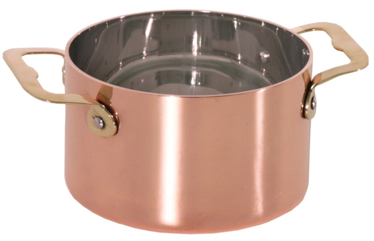 Cocotte 12 cm en cuivre/acier inoxydable
