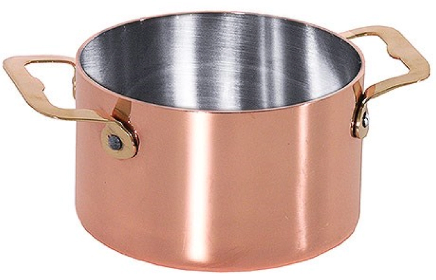 Cocotte ø8.5cm en cuivre/acier inoxydable
