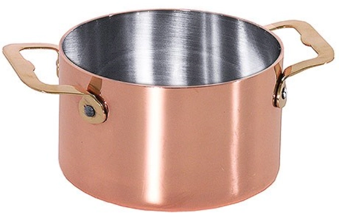 Cocotte ø8.5cm en cuivre/acier inoxydable