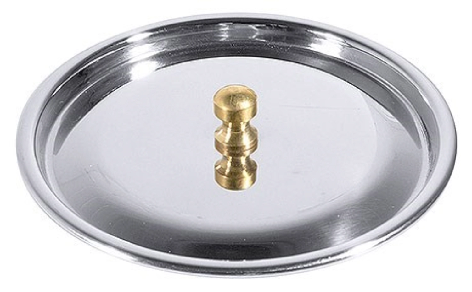 Deckel ø12cm Edelstahl mit Messinggriff